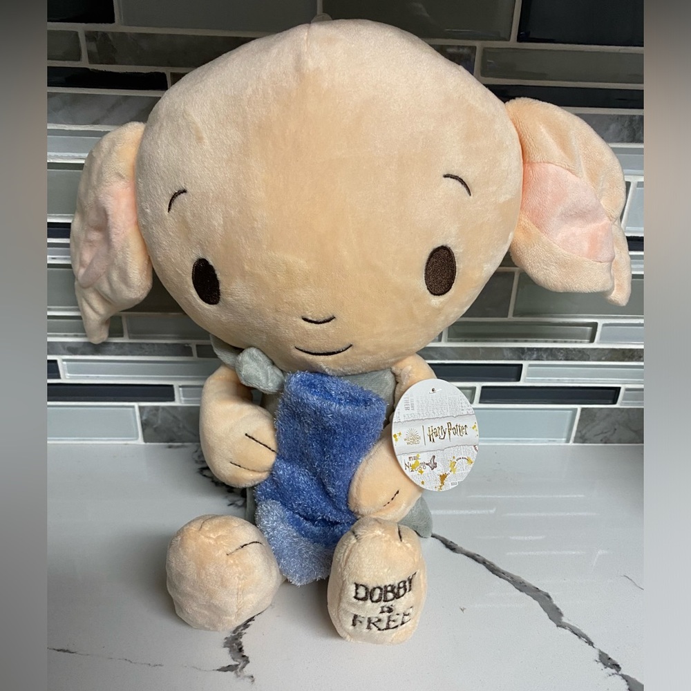 Harry Potter Dobby Plush Stuffed Animal The Lovable House Elf w/sock